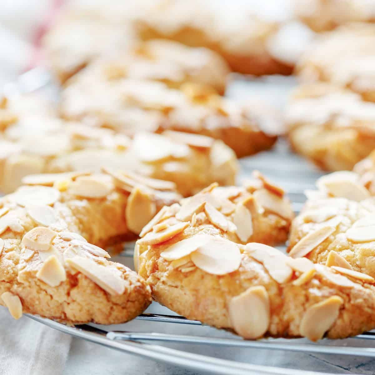 Jan Hagel shortbrread cookies cooling on rack.